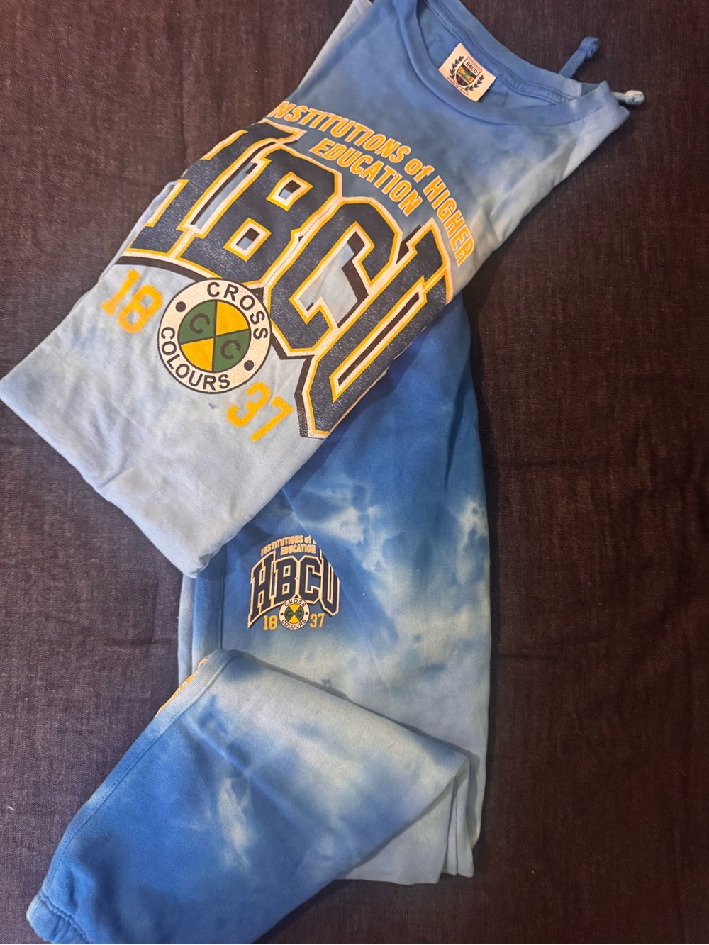 Unisex  cross colours Tie-Dye Sweatpants - Comfortable Everyday Bottoms and top